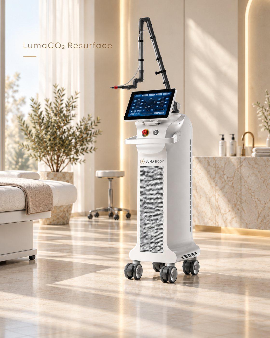LumaCO2 Resurface fractional CO2 laser machine with articulated arm in a clinic