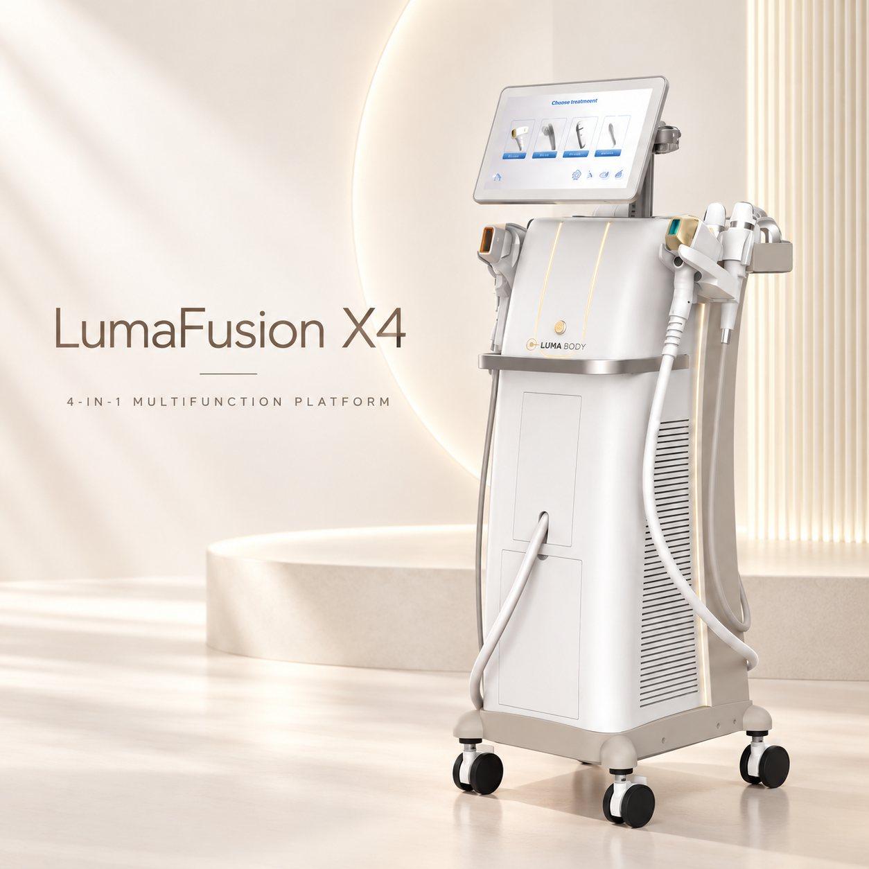 LumaFusion X4 4-in-1 workstation - diode laser, HIFU, RF microneedling and 980nm on one console
